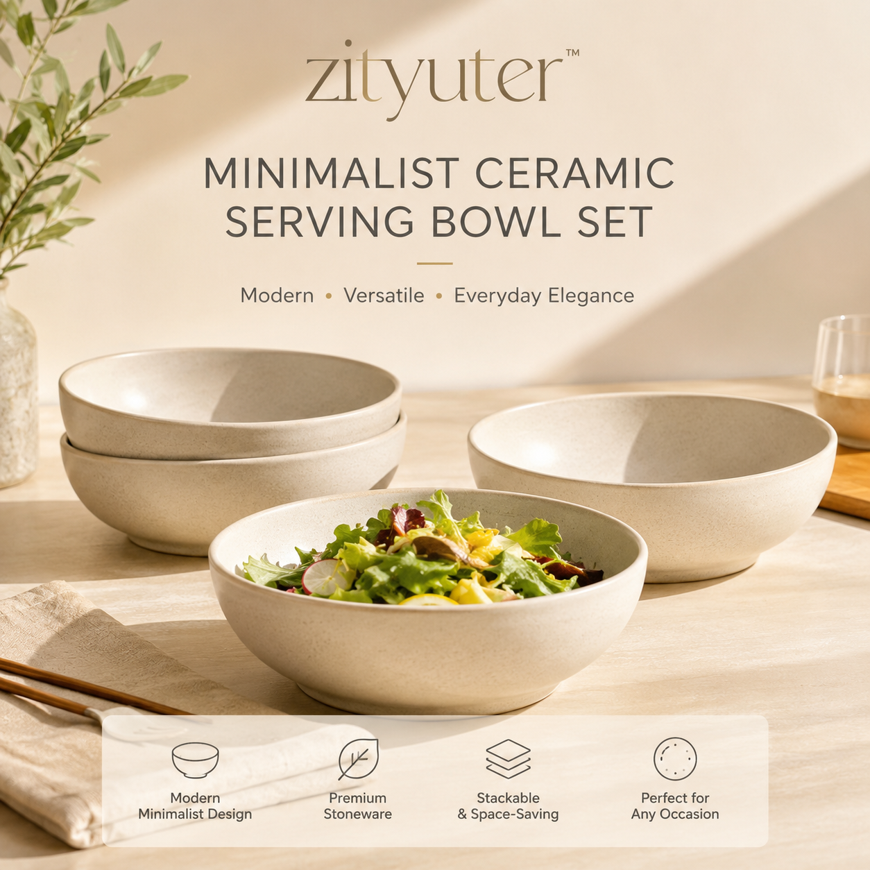 π§ππ‘π¦π’π‘ππβ’ Minimalist Ceramic Serving Bowl Set