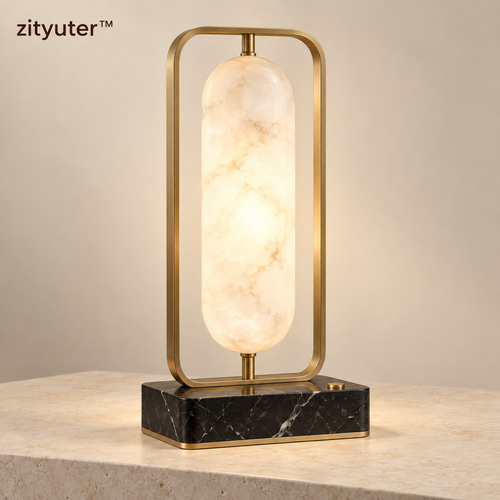 zityuter Alabaster Veil brass frame table lamp main view