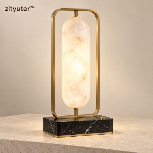 zityuter Alabaster Veil brass frame table lamp main view