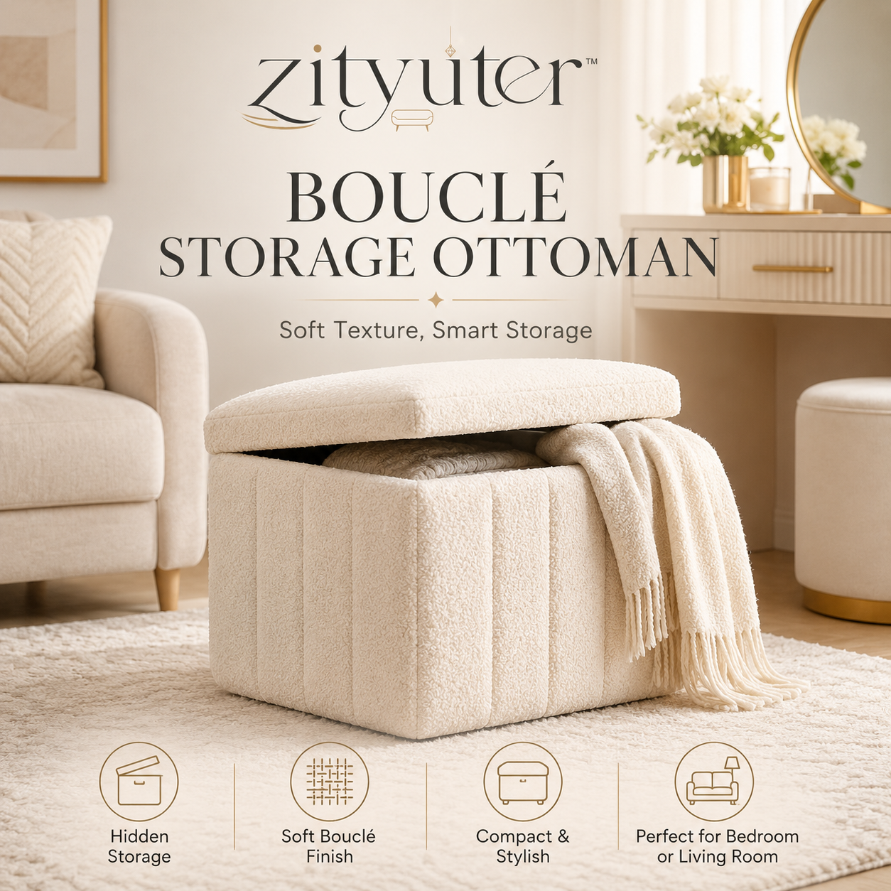 𝑧𝑖𝑡𝑦𝑢𝑡𝑒𝑟™ Bouclé Storage Ottoman