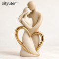 zityuter Eternal Embrace Gold Heart Couple Sculpture main product image