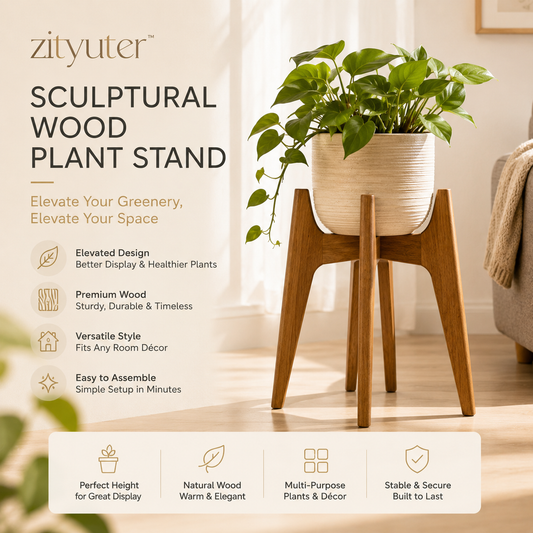 𝑧𝑖𝑡𝑦𝑢𝑡𝑒𝑟™ Sculptural Wood Plant Stand