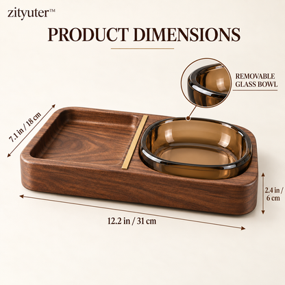 zityuter valet tray dimensions and removable glass bowl