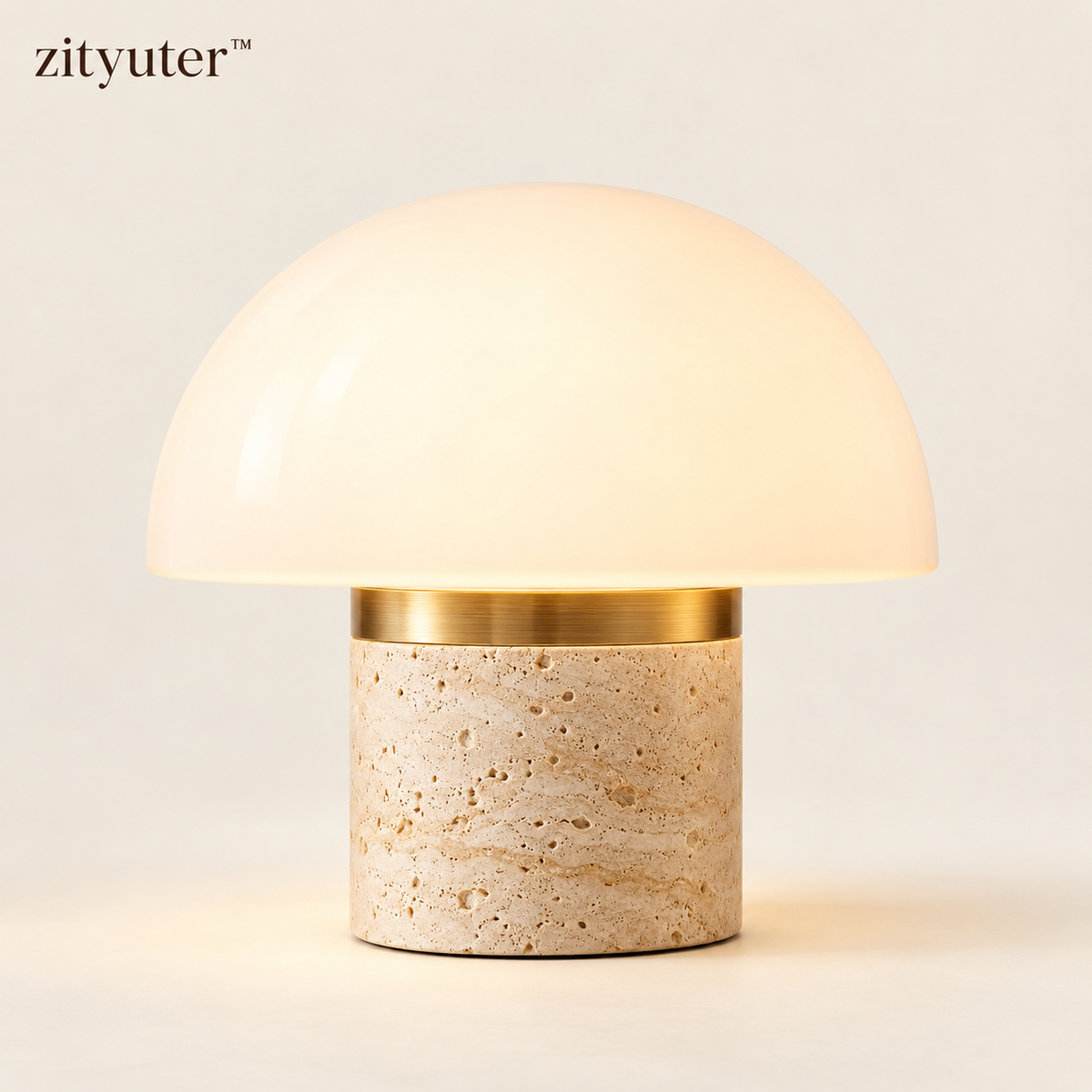 zityuter travertine halo dome table lamp main product view